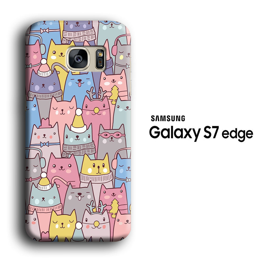 Cat in Winter Samsung Galaxy S7 Edge 3D Case