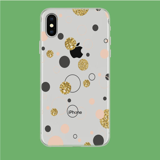 Circle Gold Polkadot iPhone X Clear Case