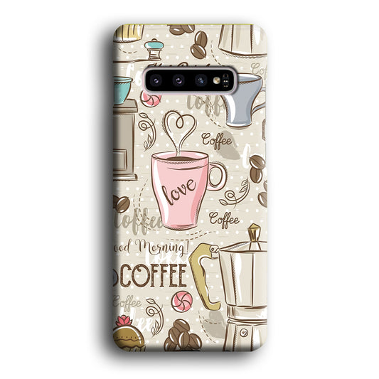 Collage Coffee Time Samsung Galaxy S10 Plus 3D Case