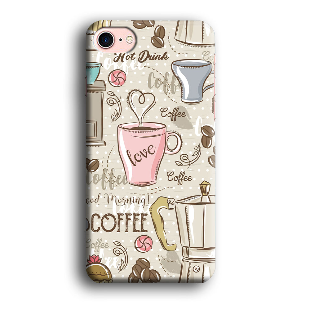 Collage Coffee Time iPhone 8 3D Case