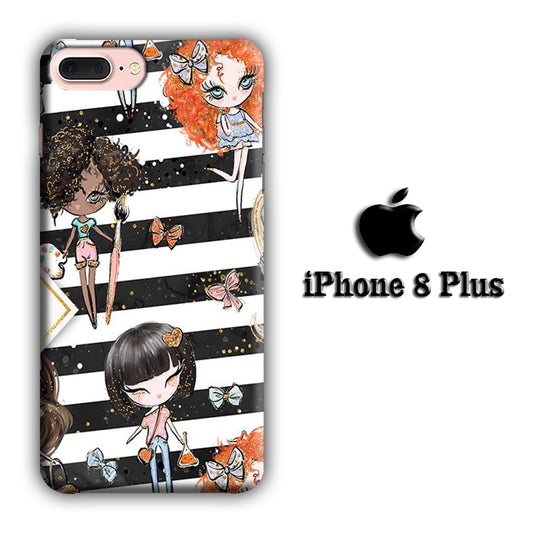 Collage Girls Vacation iPhone 8 Plus 3D Case