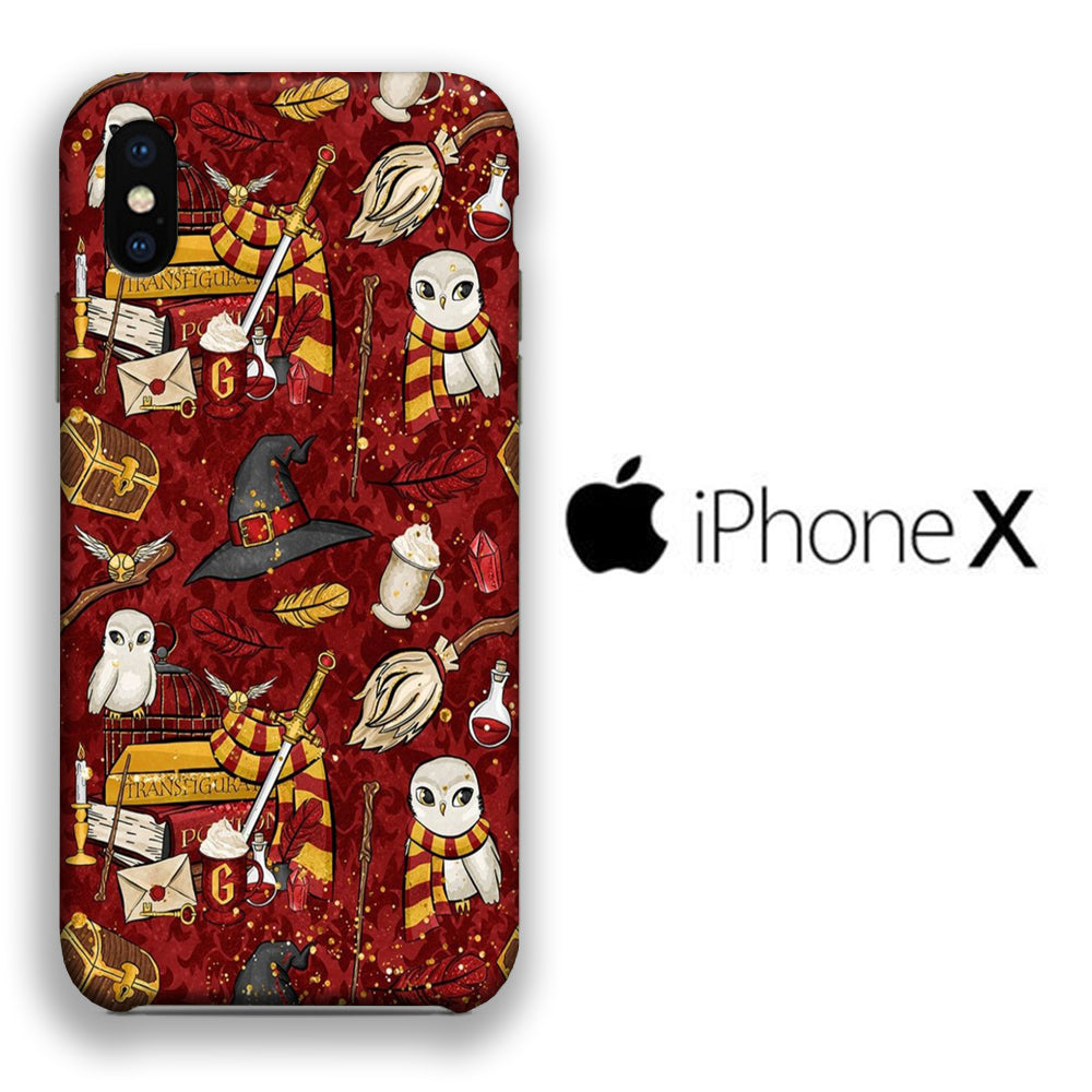 Collage Harry Potter Red Magic Tools iPhone X 3D Case