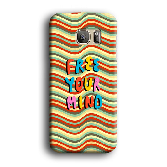 Colored Quotes Mind of Free Samsung Galaxy S7 Edge 3D Case