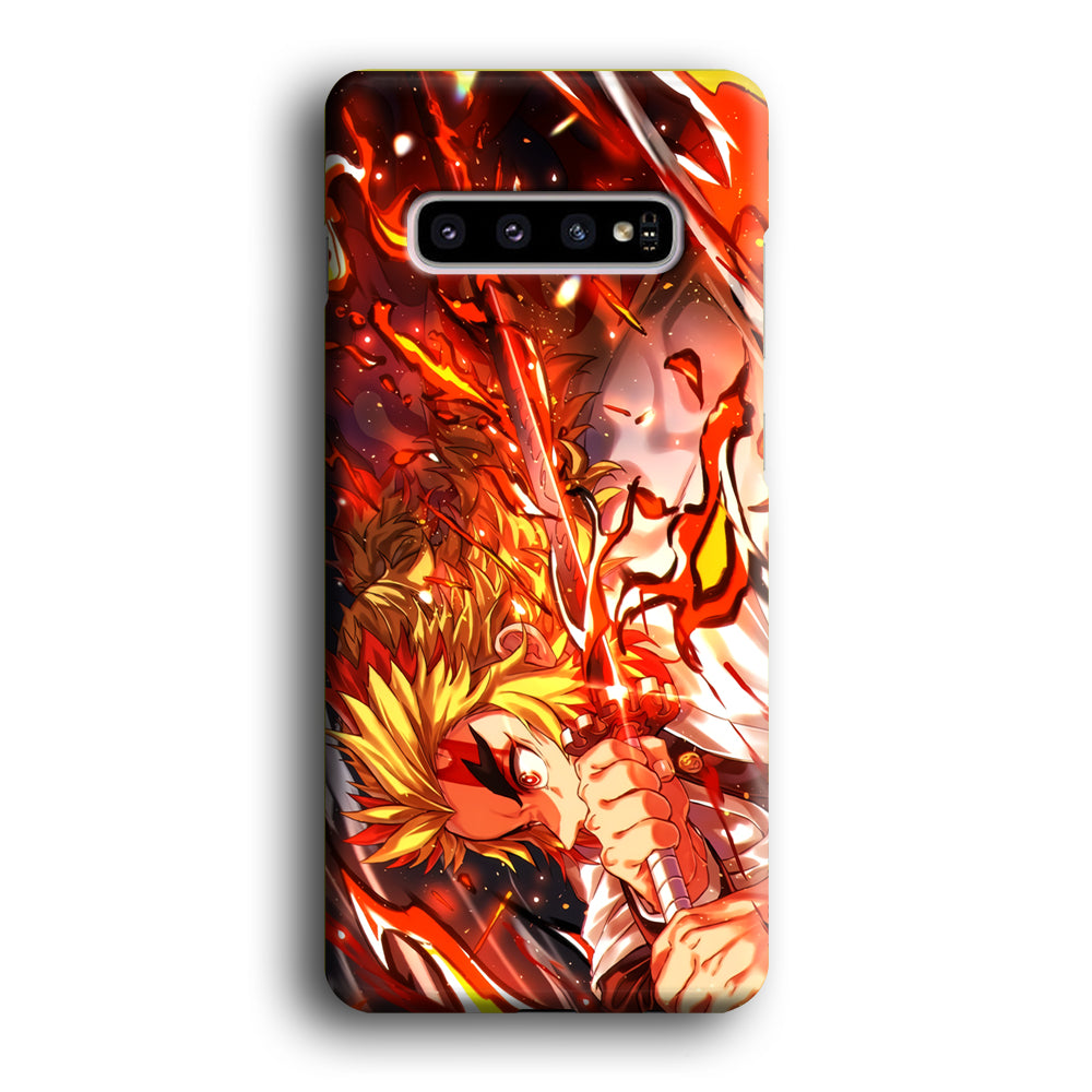 Demon Slayer Red Fire By Rengoku Samsung Galaxy S10 Plus Case