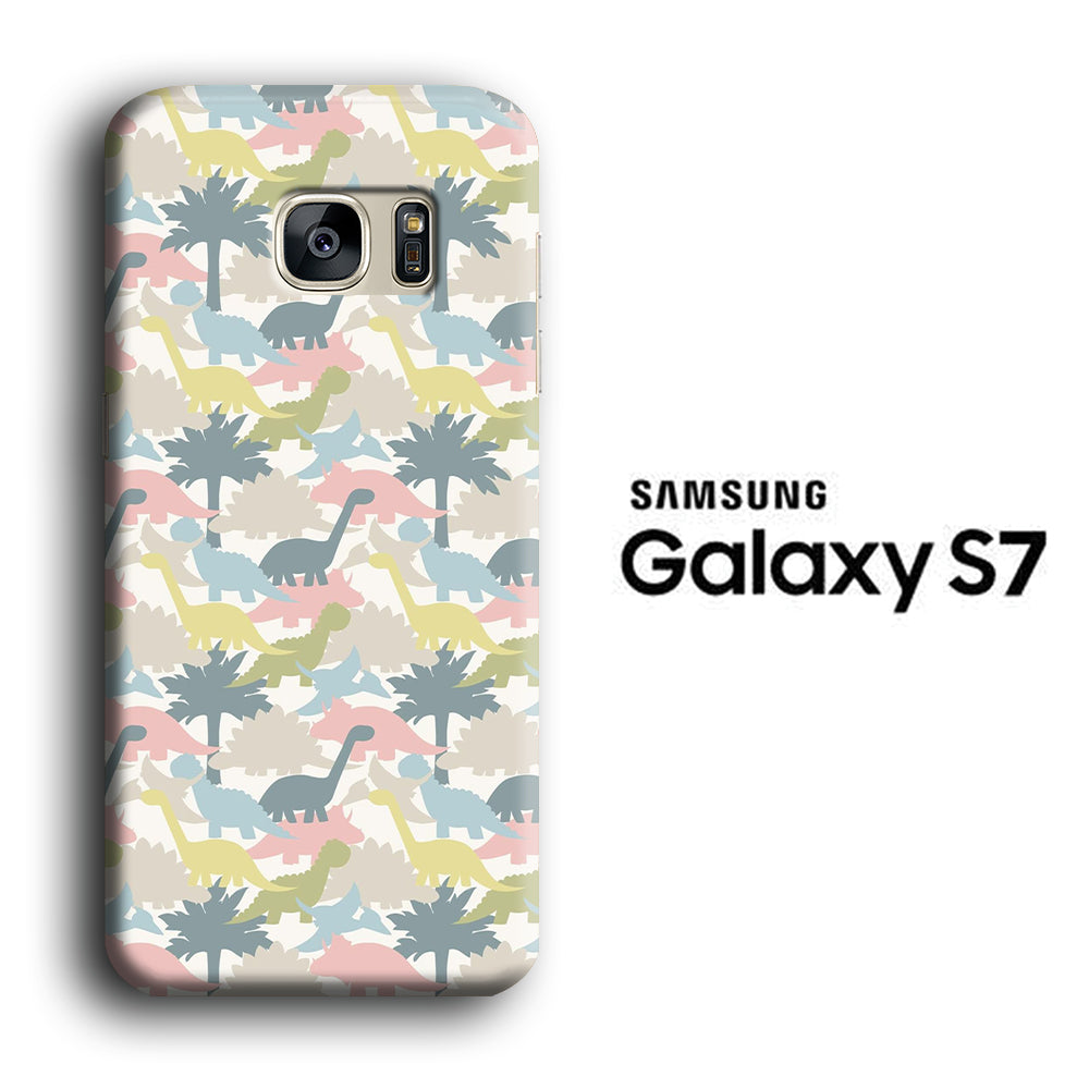 Dinosaur Pattern 002 Samsung Galaxy S7 3D Case