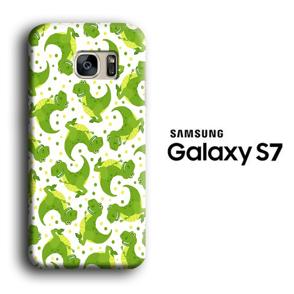 Dinosaur Pattern 003 Samsung Galaxy S7 3D Case