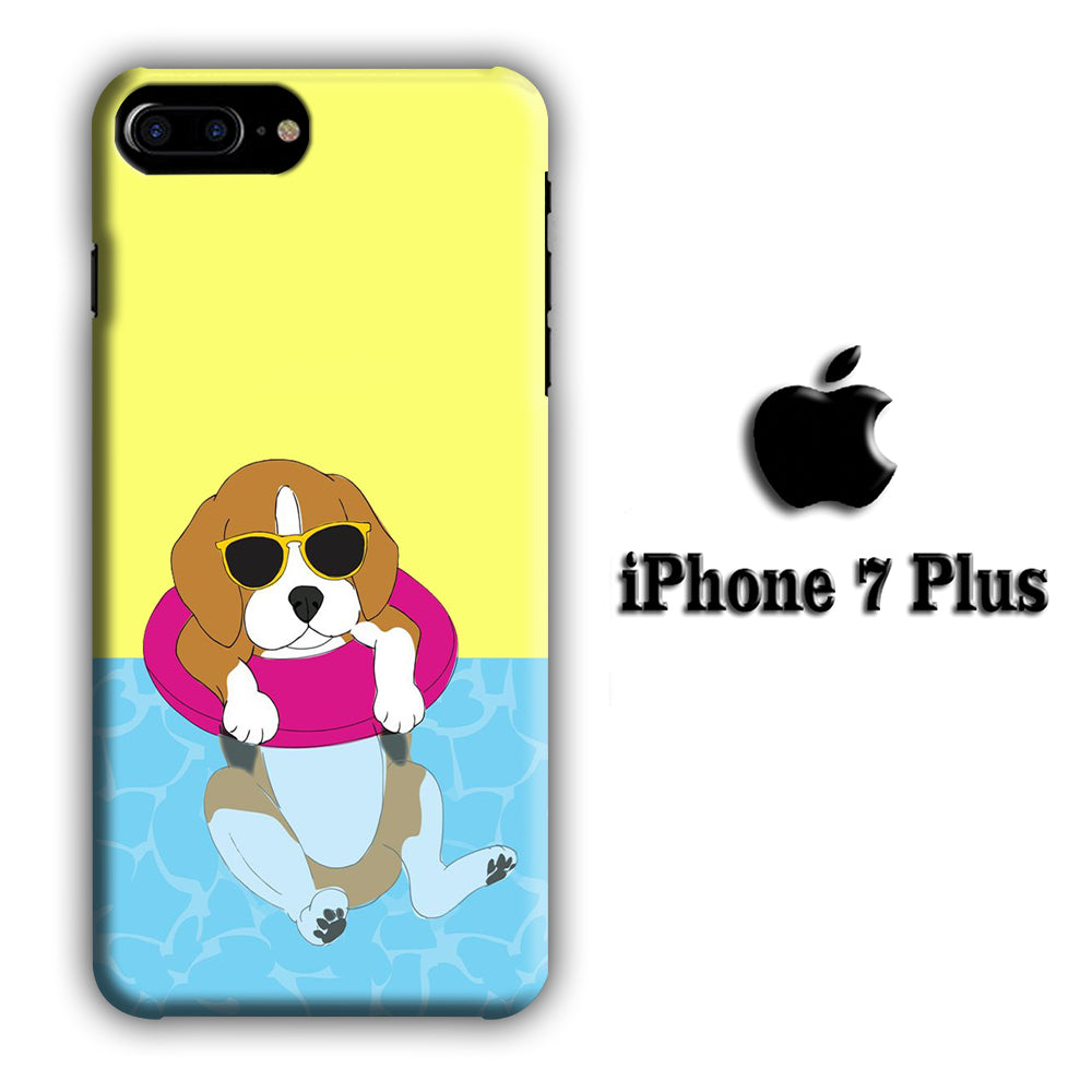 Dog Swimming Beagle iPhone 7 Plus 3D Case