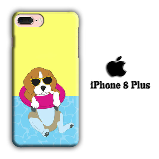 Dog Swimming Beagle iPhone 8 Plus 3D Case