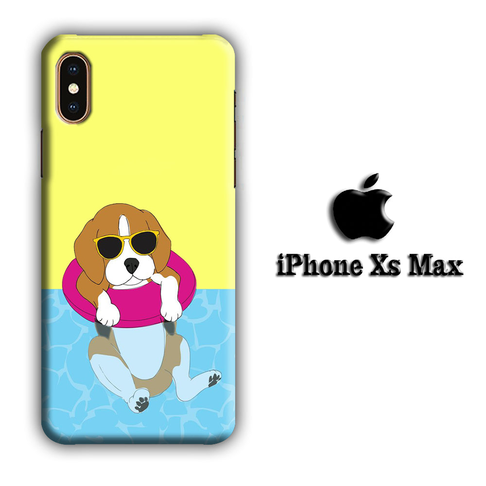 Dog Swimming Beagle iPhone Xs Max 3D Case