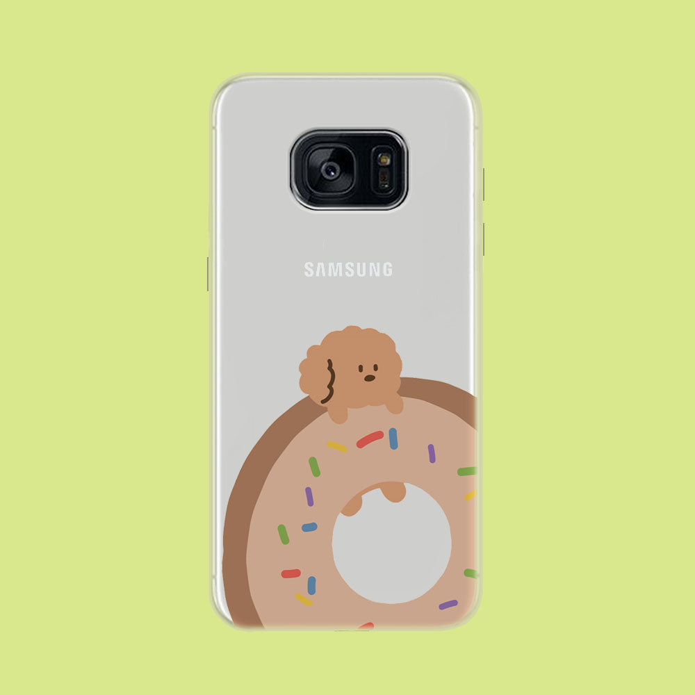 Donuts and Puppy Samsung Galaxy S7 Edge Clear Case