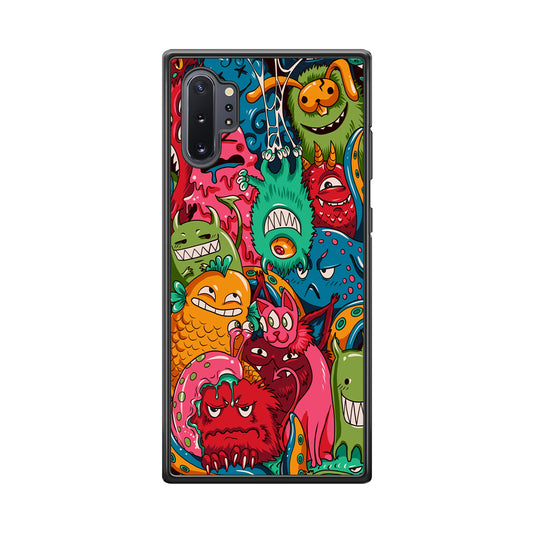 Doodle Monsters Get Together and Laugh Samsung Galaxy Note 10 Plus Case