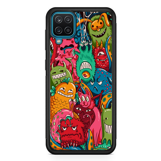 Doodle Monsters Get Together and Laugh Samsung Galaxy A12 Case