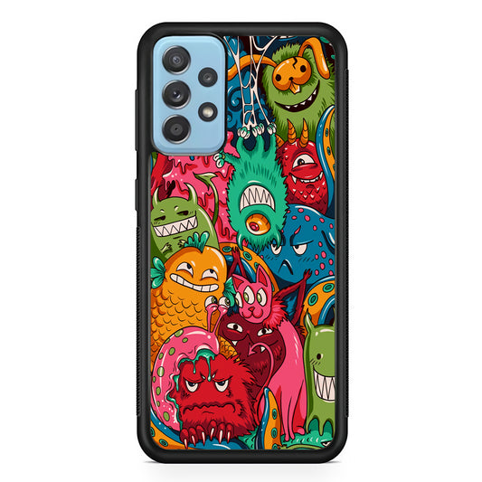 Doodle Monsters Get Together and Laugh Samsung Galaxy A72 Case