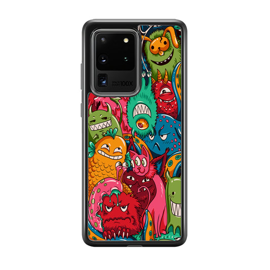 Doodle Monsters Get Together and Laugh Samsung Galaxy S20 Ultra Case