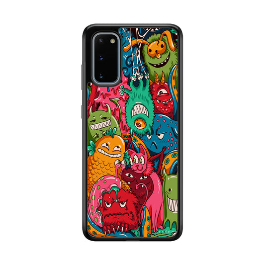 Doodle Monsters Get Together and Laugh Samsung Galaxy S20 Case