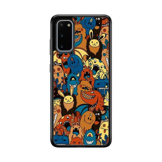 Doodle Monsters Take a Rest With Smile Samsung Galaxy S20 Case