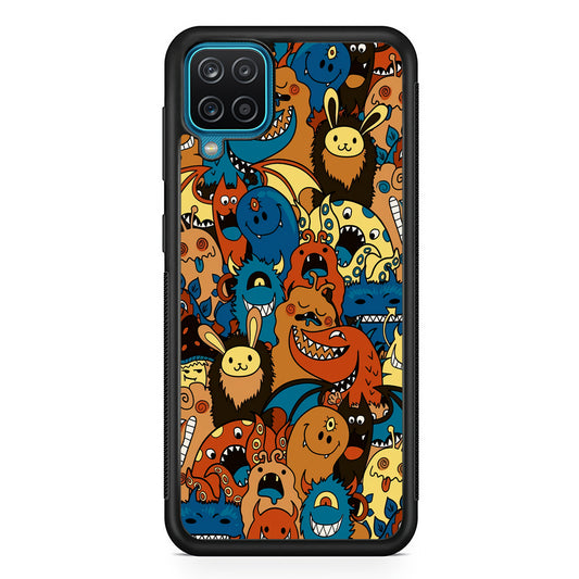 Doodle Monsters Take a Rest With Smile Samsung Galaxy A12 Case