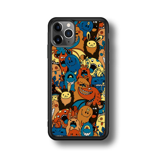 Doodle Monsters Take a Rest With Smile iPhone 11 Pro Max Case
