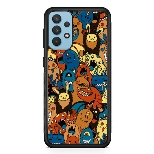 Doodle Monsters Take a Rest With Smile Samsung Galaxy A32 Case