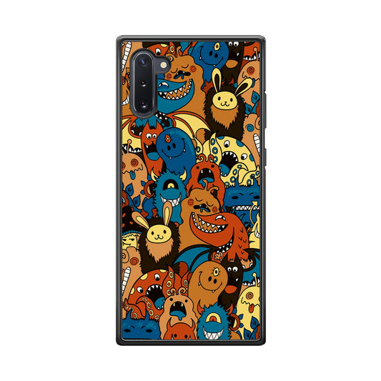 Doodle Monsters Take a Rest With Smile Samsung Galaxy Note 10 Case