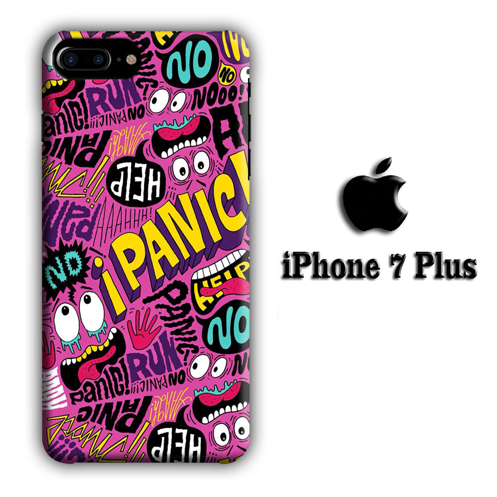 Doodle Don't Be Panic iPhone 7 Plus 3D Case