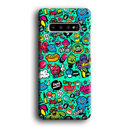 Doodle Glowing The Day Samsung Galaxy S10 3D Case