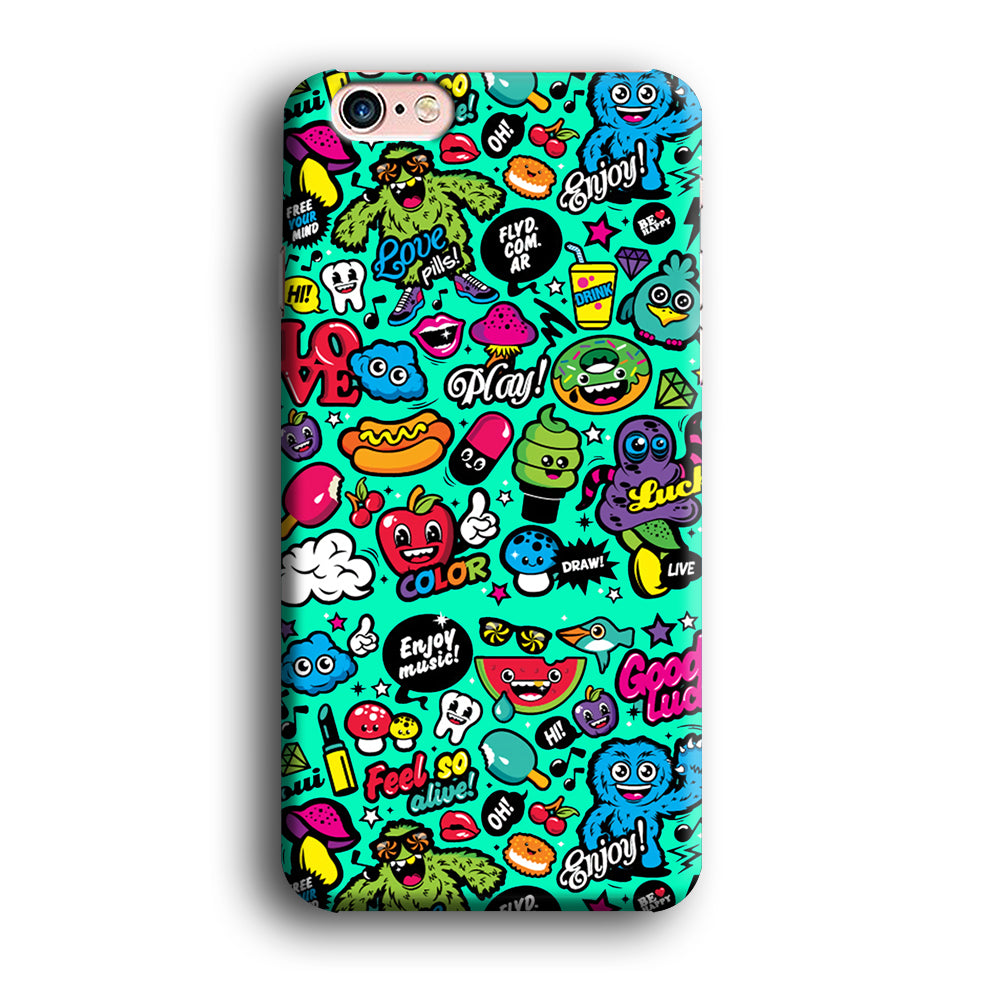 Doodle Glowing The Day iPhone 6 | 6s 3D Case