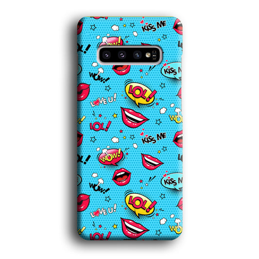 Doodle Kiss Comic Samsung Galaxy S10 3D Case