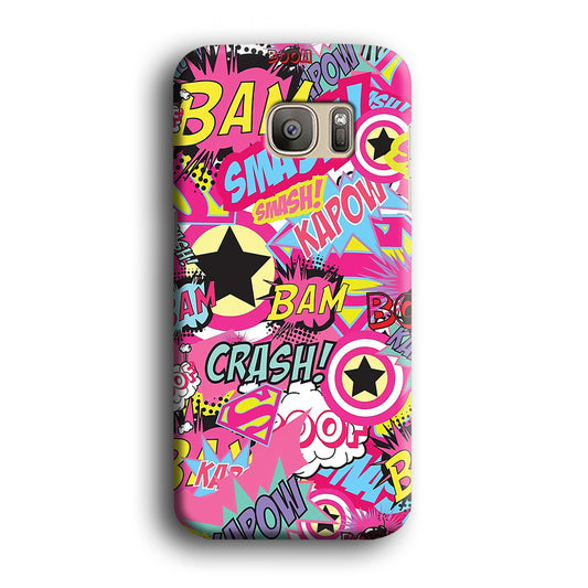 Doodle Smash and Crash Samsung Galaxy S7 Edge 3D Case