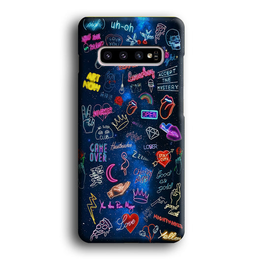 Doodle Space Every Where Samsung Galaxy S10 3D Case