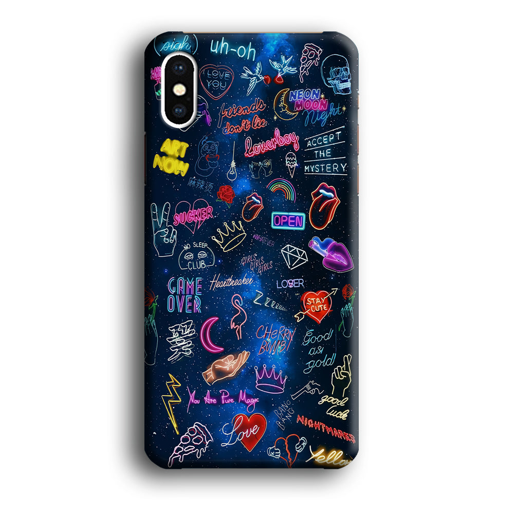 Doodle Space Every Where iPhone Xs 3D Case