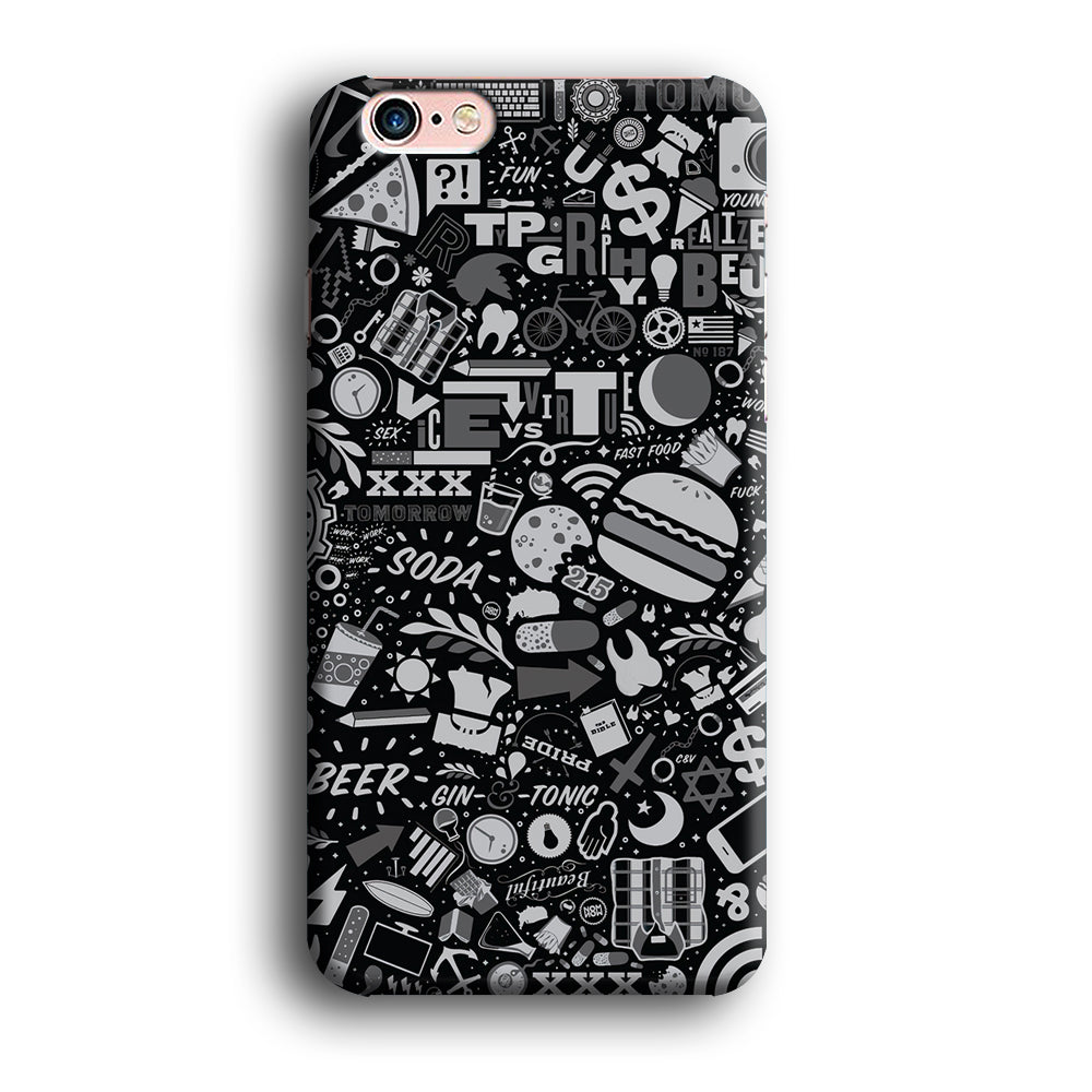 Doodle The Burger Beer iPhone 6 | 6s 3D Case