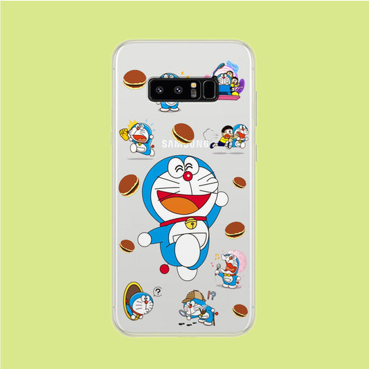 Doraemon Delight Samsung Galaxy Note 8 Clear Case