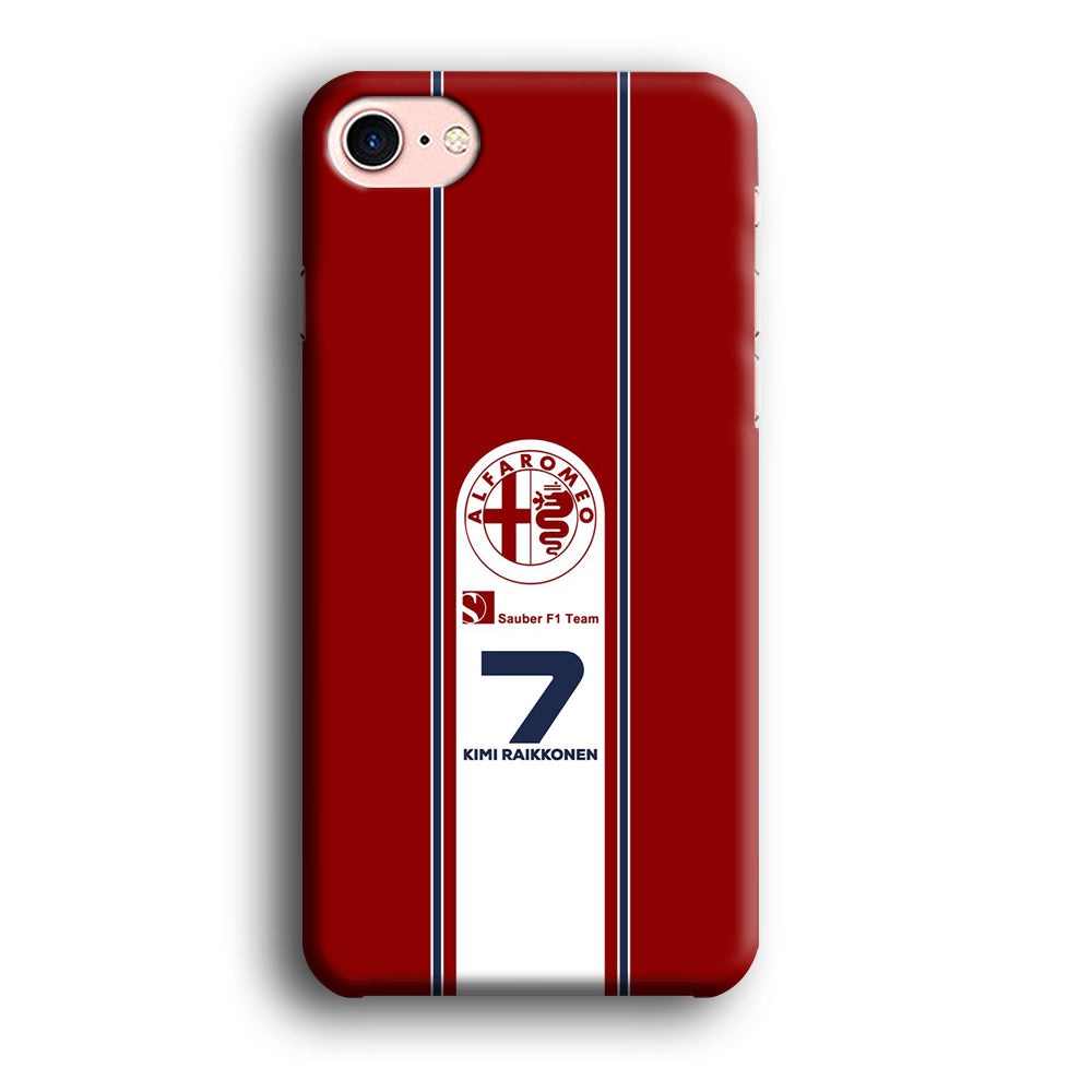 F1 Sauber Kimi Raikonen iPhone 8 3D Case