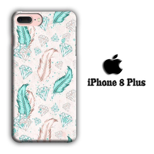 Feather and Diamonds iPhone 8 Plus 3D Case
