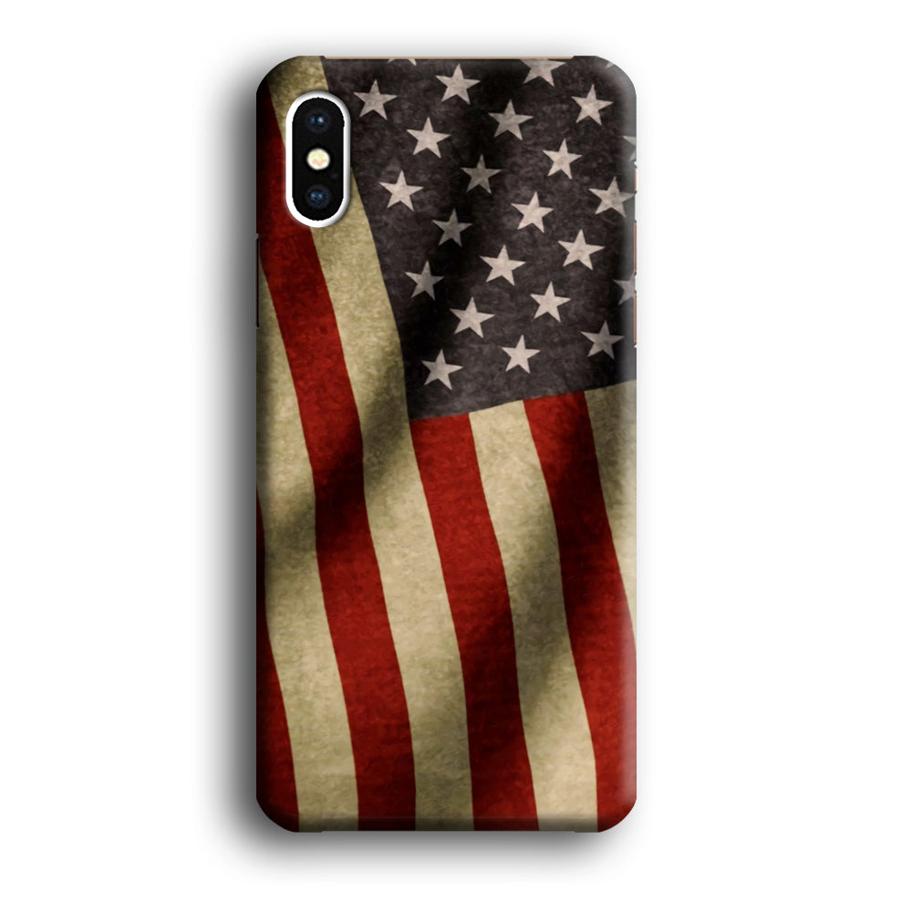 Flag of USA Old Theme iPhone Xs 3D Case