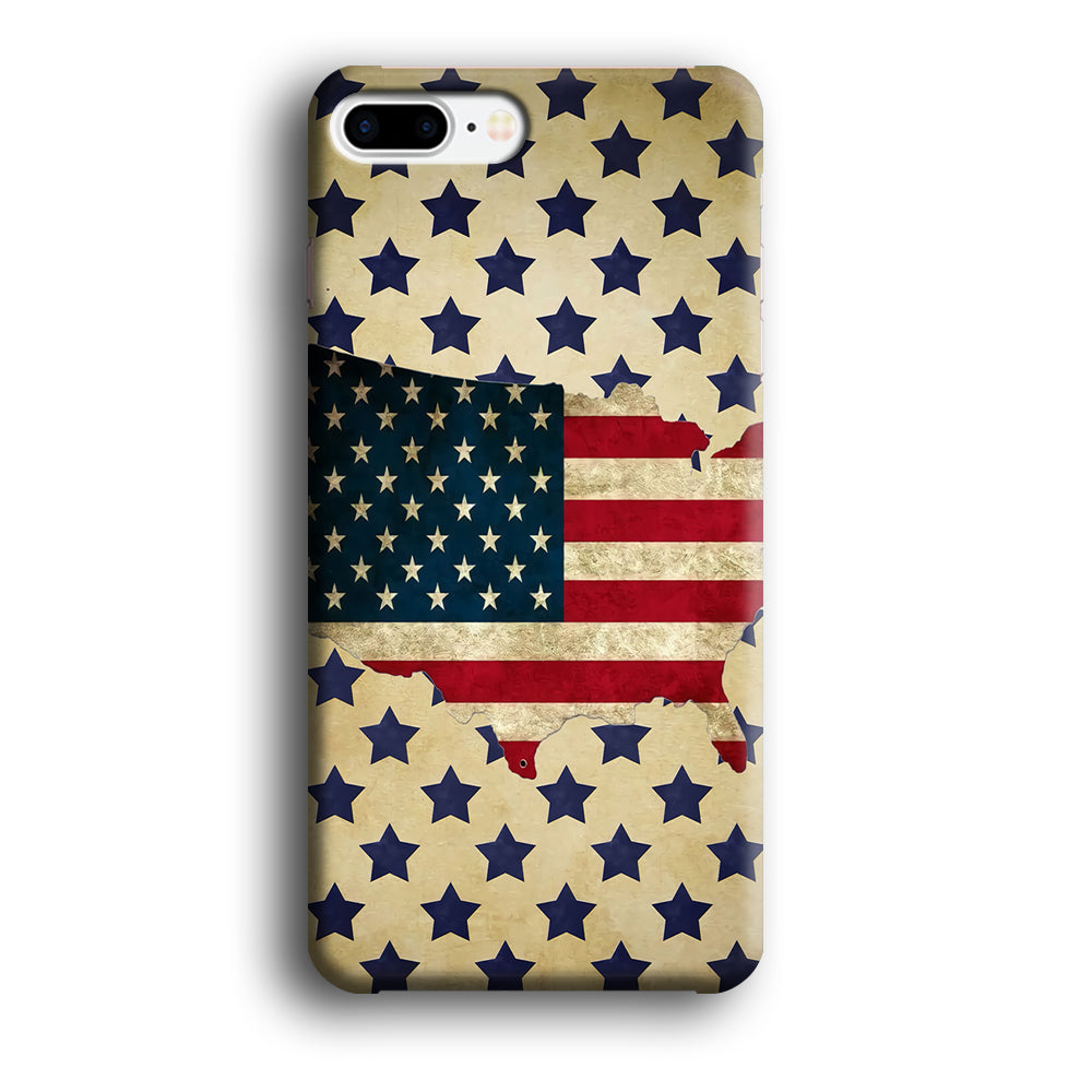 Flag of USA Star Zone iPhone 8 Plus 3D Case