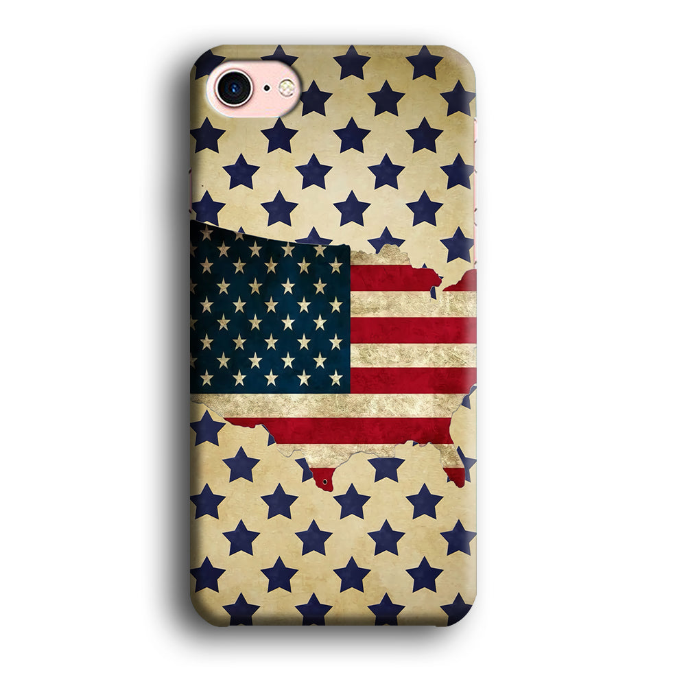 Flag of USA Star Zone iPhone 7 3D Case