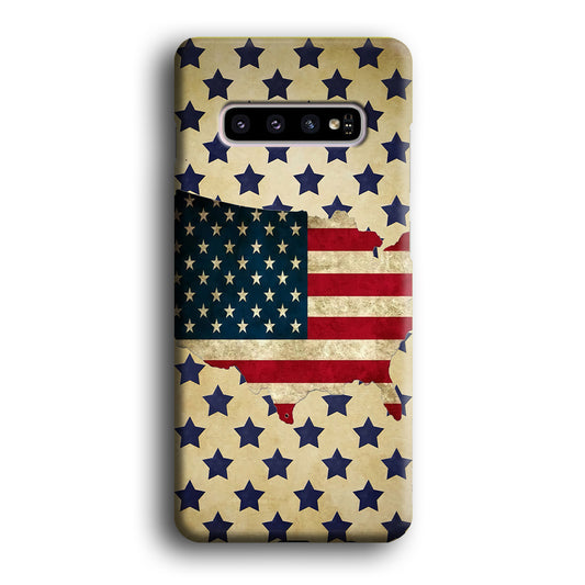 Flag of USA Star Zone Samsung Galaxy S10 3D Case