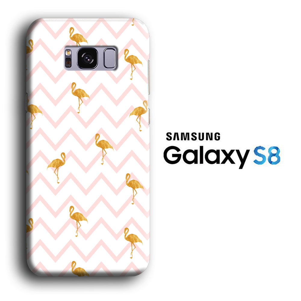Flamingo Gold and Strip Samsung Galaxy S8 3D Case