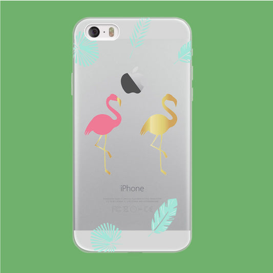 Flamingo Pink and Gold iPhone 5 | 5s Clear Case