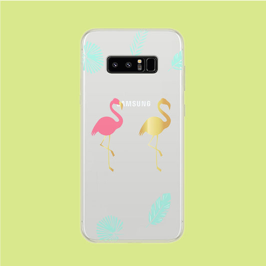 Flamingo Pink and Gold Samsung Galaxy Note 8 Clear Case