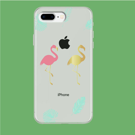 Flamingo Pink and Gold iPhone 7 Plus Clear Case