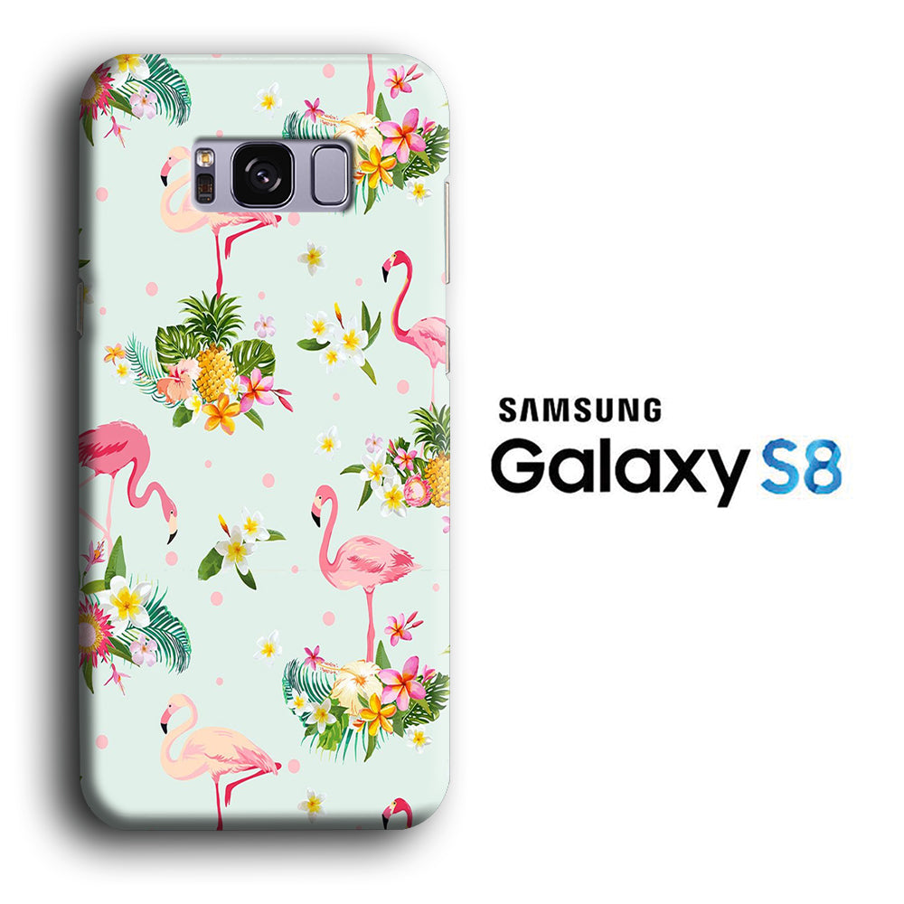 Flamingo Stand at The Garden Samsung Galaxy S8 3D Case