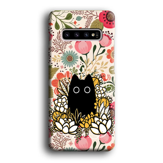 Flower Cat Bucket Samsung Galaxy S10 3D Case