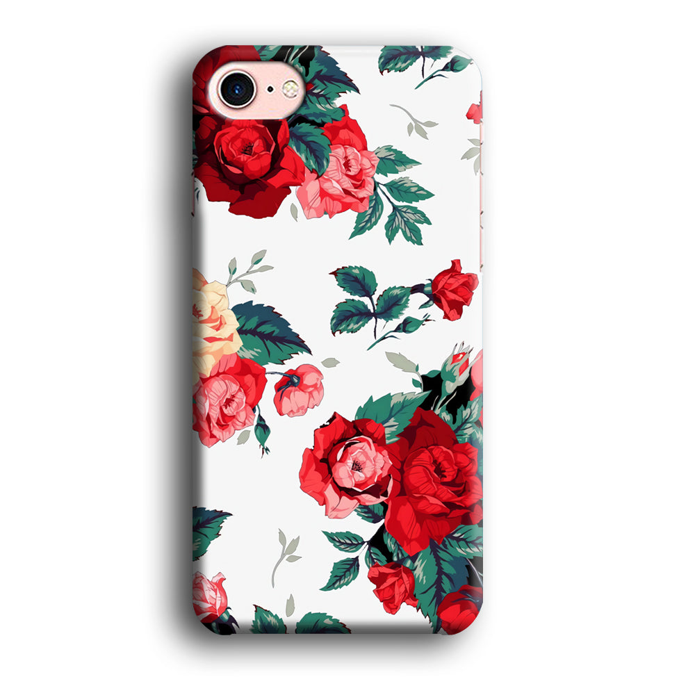 Flower Big Red Rose iPhone 8 3D Case
