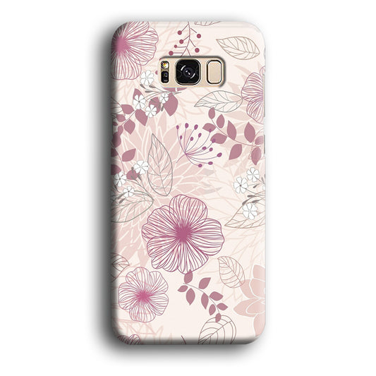 Flower Line Art Samsung Galaxy S8 3D Case