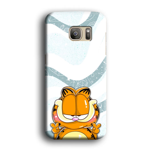 Garfield Finger of Peace Samsung Galaxy S7 Edge 3D Case