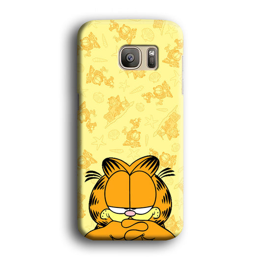 Garfield Thinking Seriously Samsung Galaxy S7 Edge 3D Case