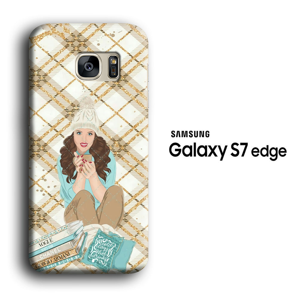 Girl, Winter and Warmth Samsung Galaxy S7 Edge 3D Case